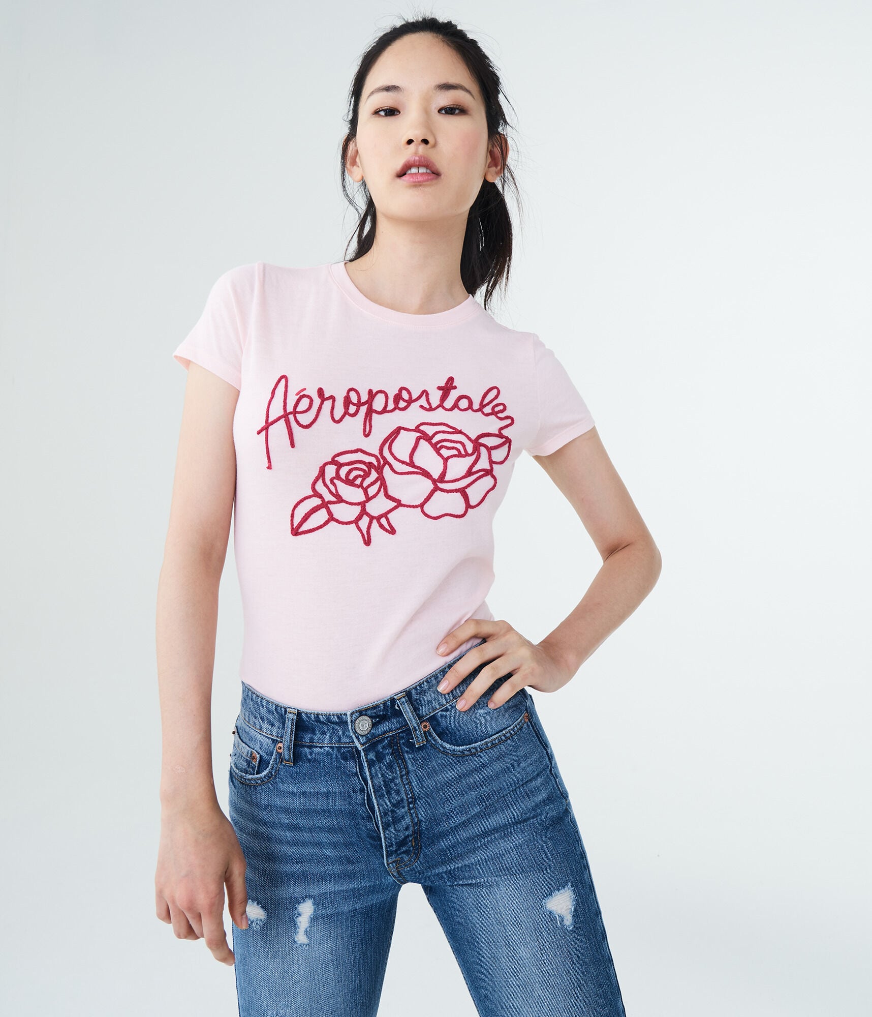 Aeropostale Rose Graphic Tee