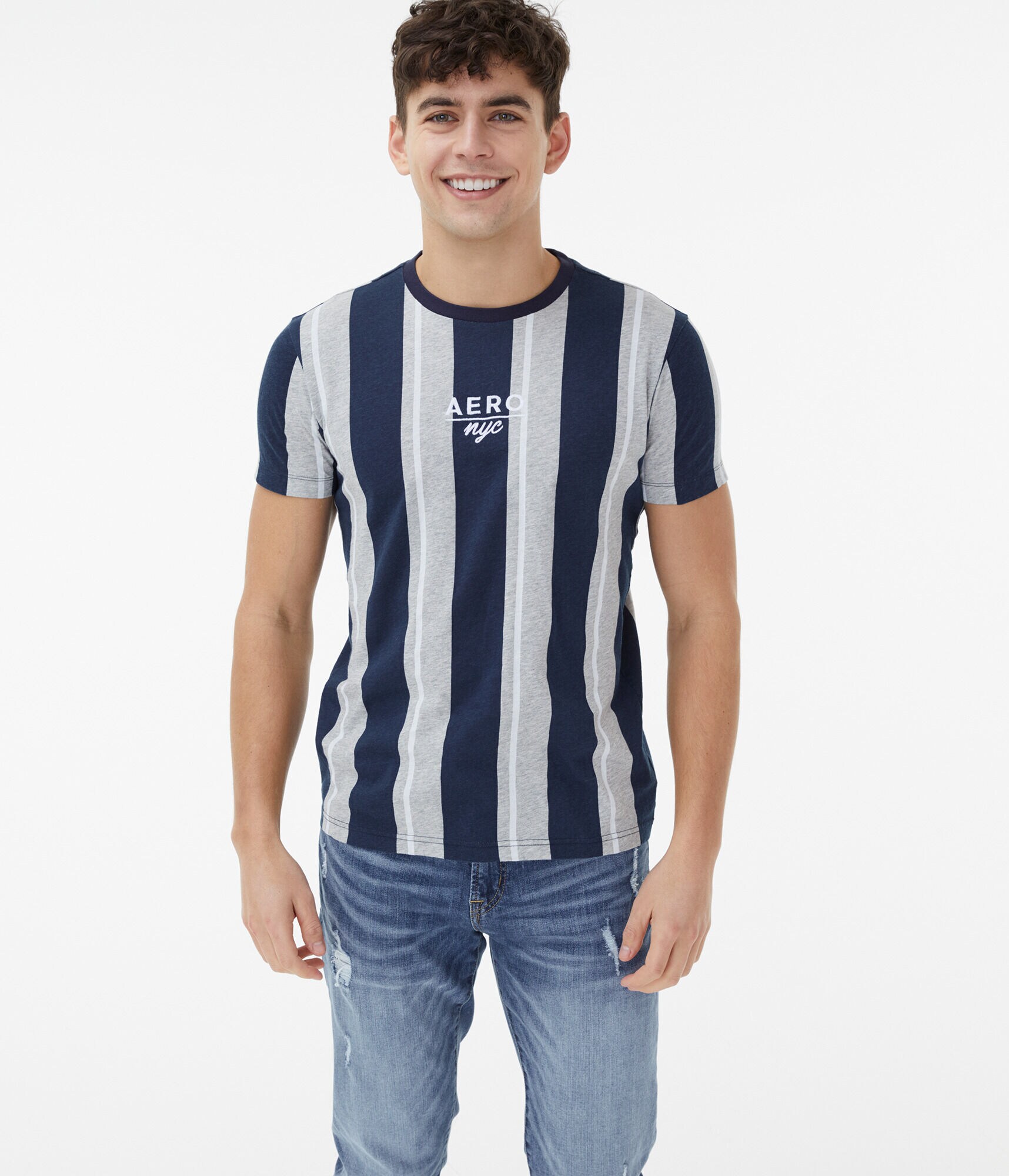Aero Vertical Stripe Logo Graphic Tee