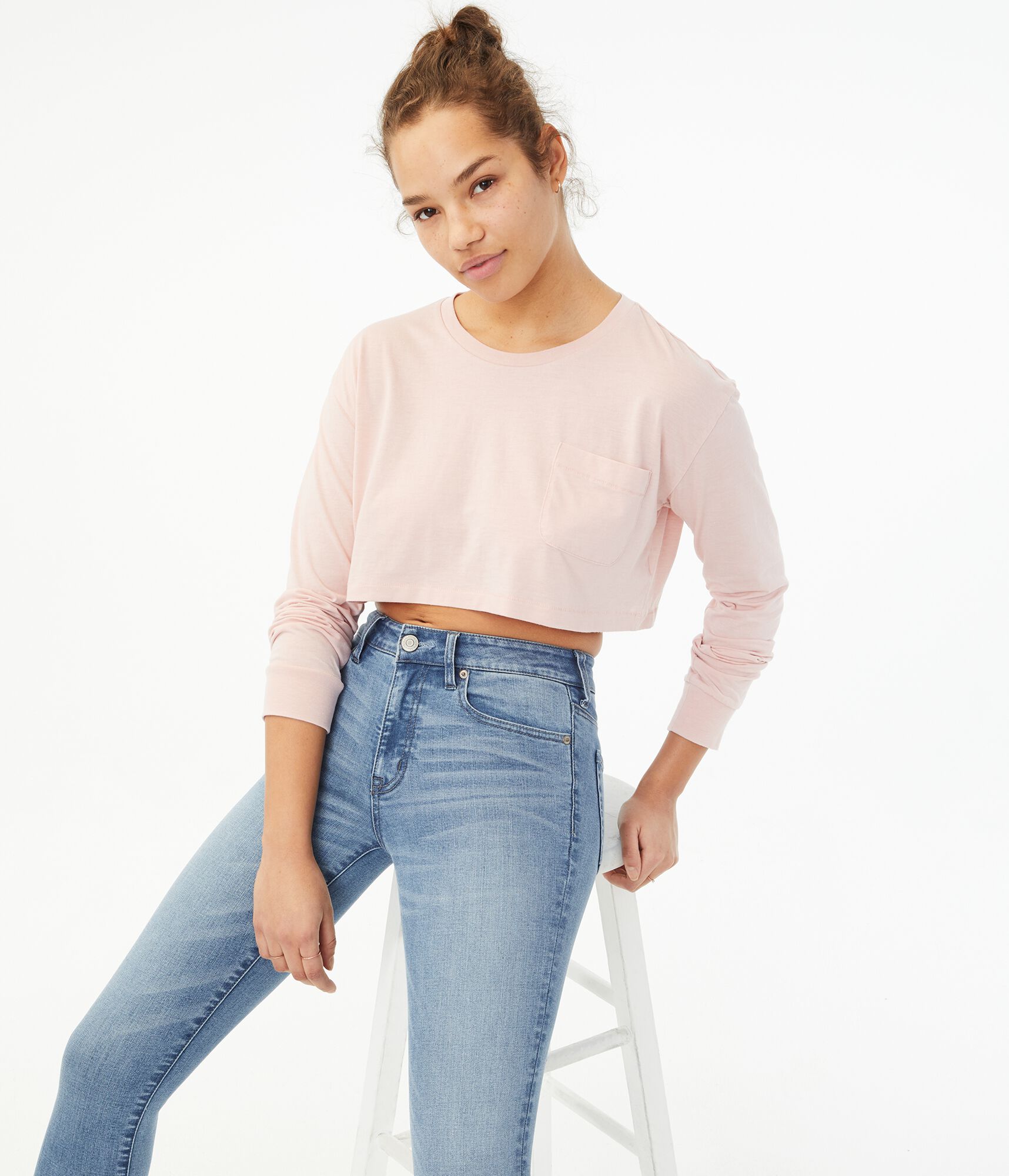 Burnout Cropped Crew Tee