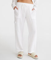 Gauze Wide Leg Cargo Pants