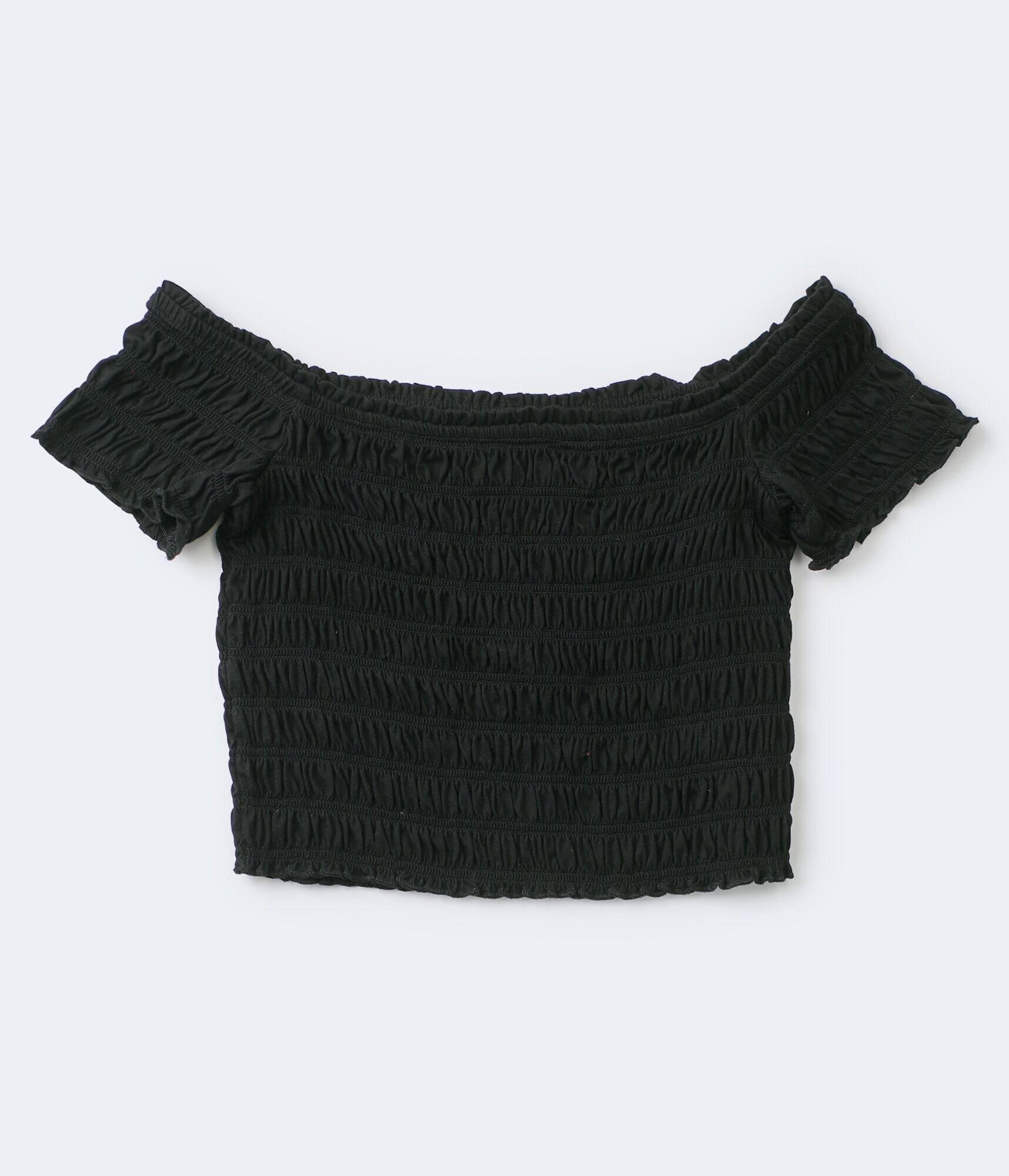 Smocked Off-The-Shoulder Crop Top