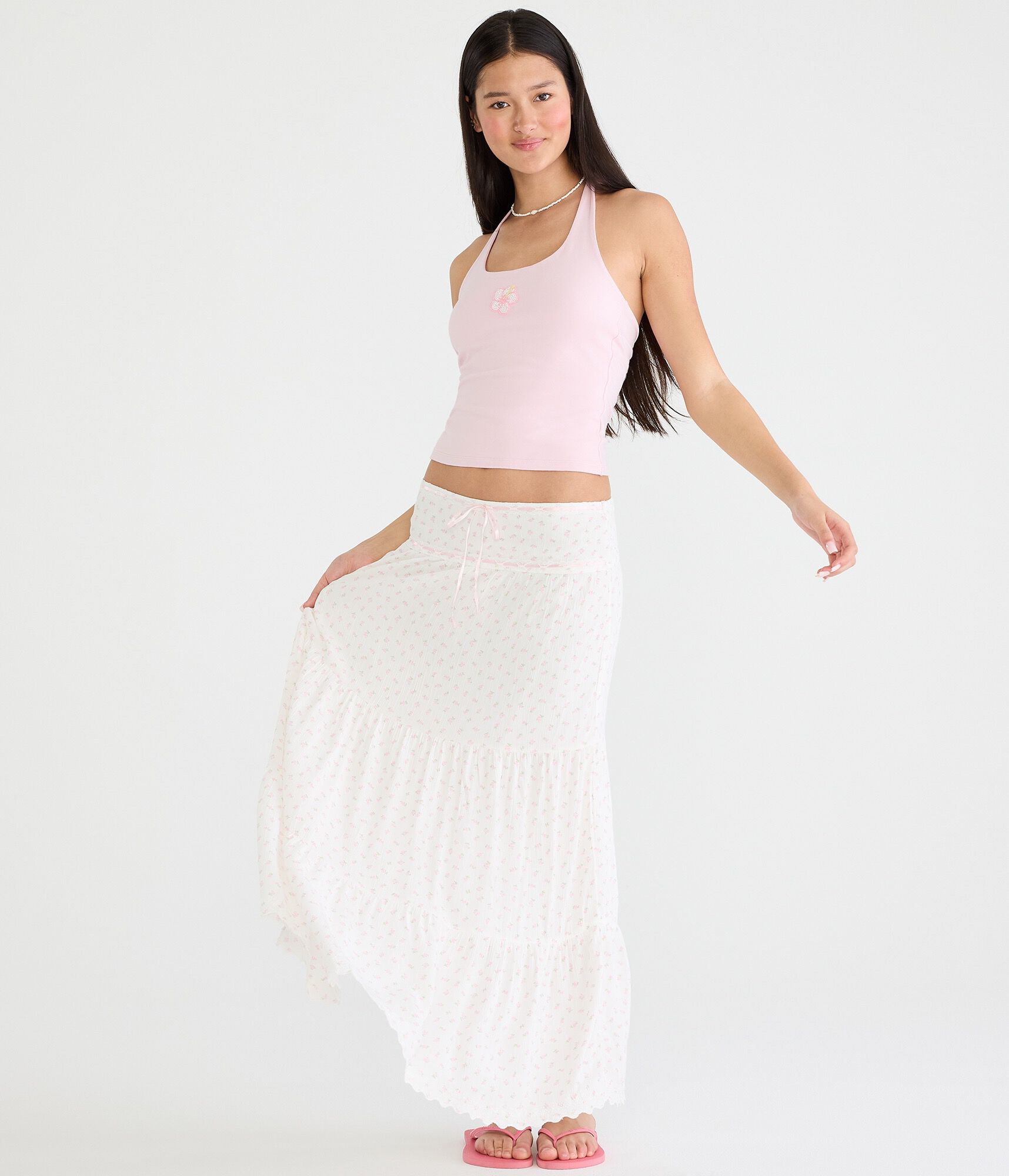 Floral Tiered Maxi Skirt