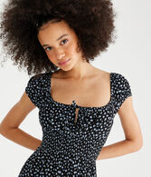 Floral Square-Neck Midi Dress