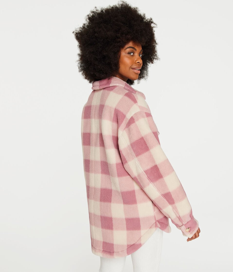 Plaid Oversized Sherpa Shacket