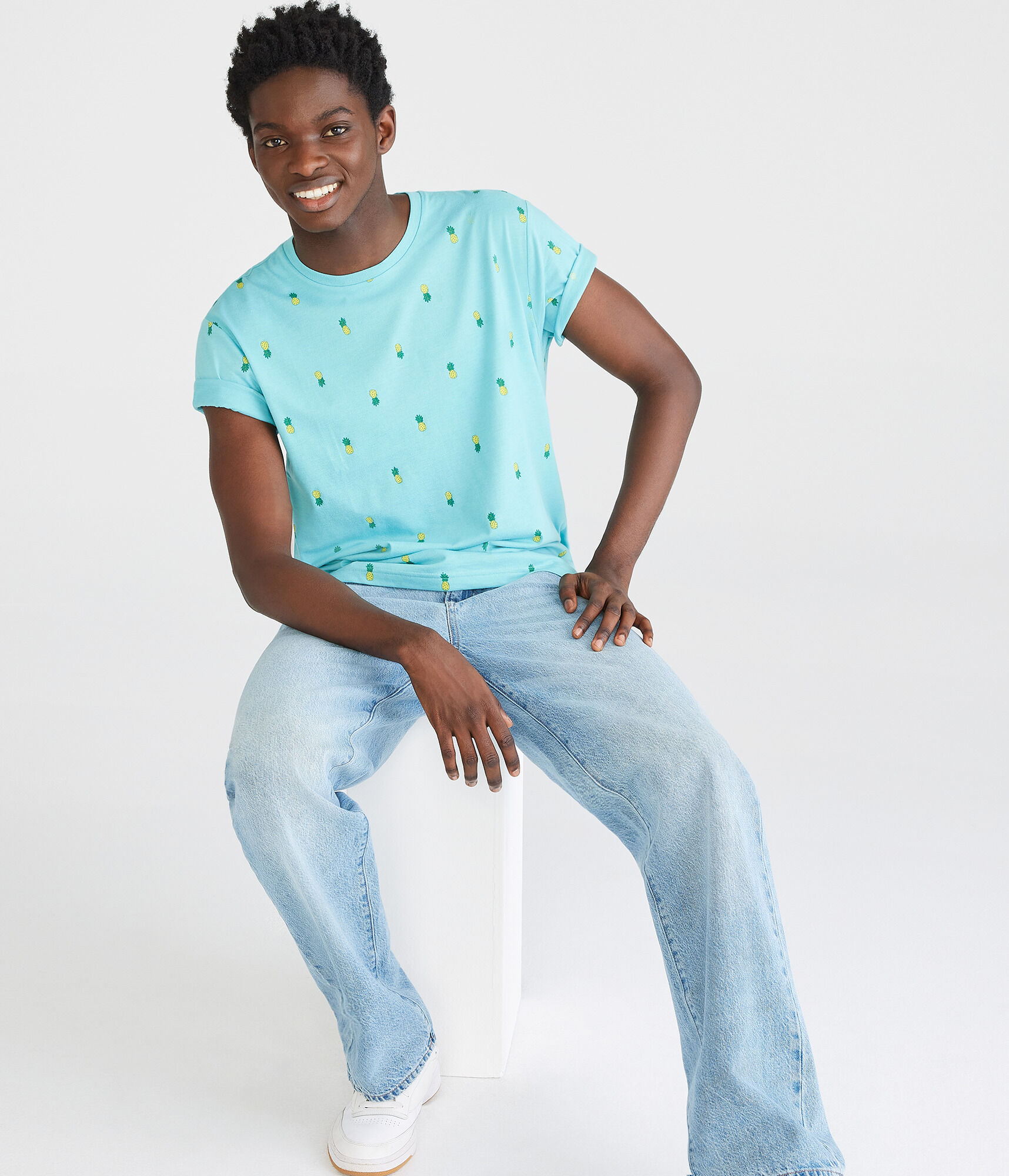 Pineapple Print Graphic Tee