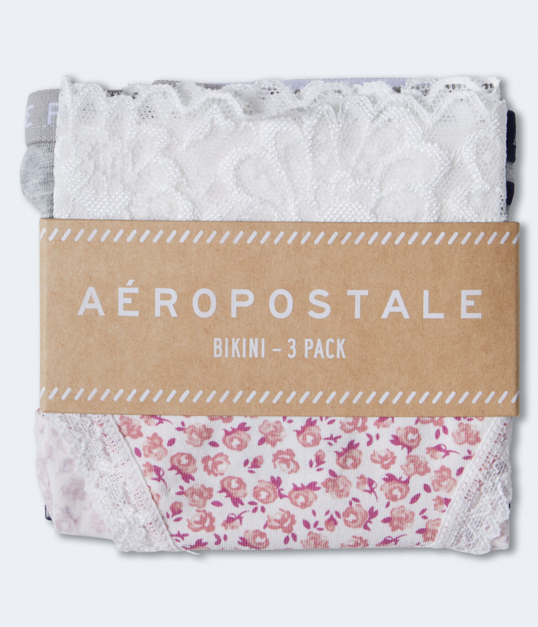 Printed &amp; Solid Bikini 3-Pack