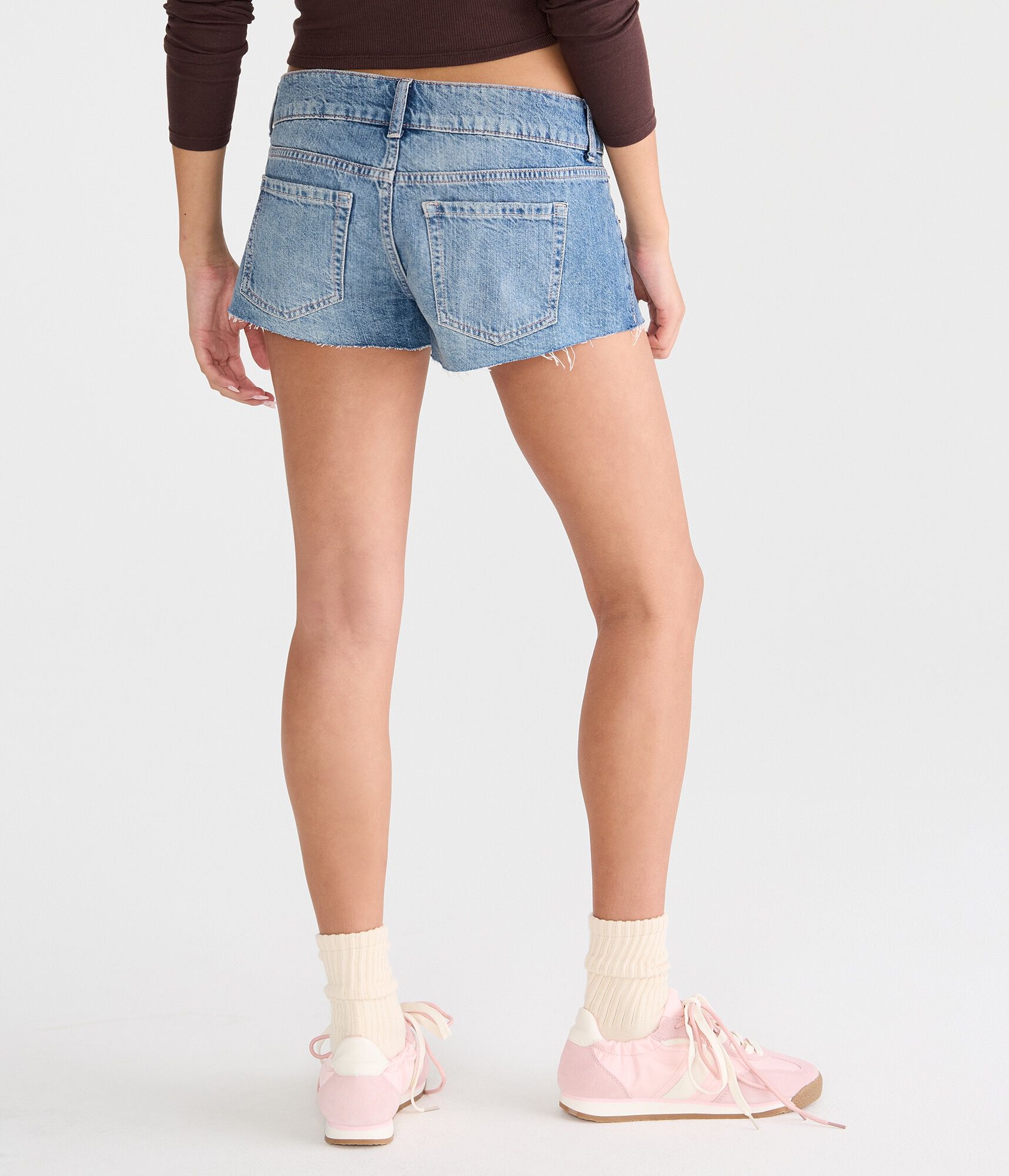 Super Low-Rise Baggy Micro Denim Shorts