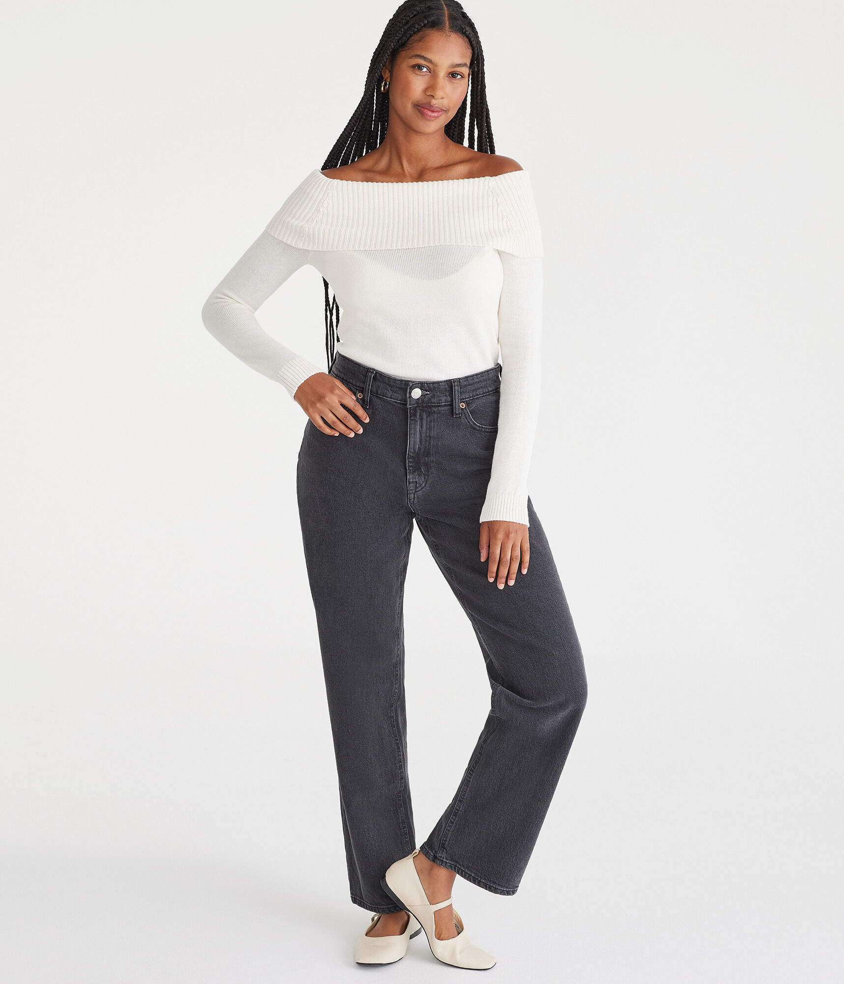 Curvy High-Waisted Baggy Jean