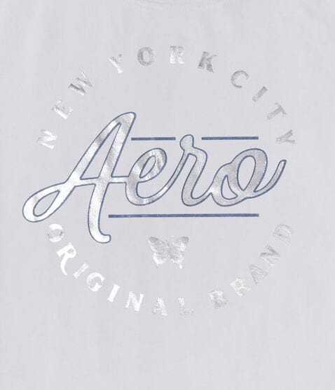 Aero Script Butterfly Foil Graphic Tee Aero Script Butterfly Foil Graphic Tee