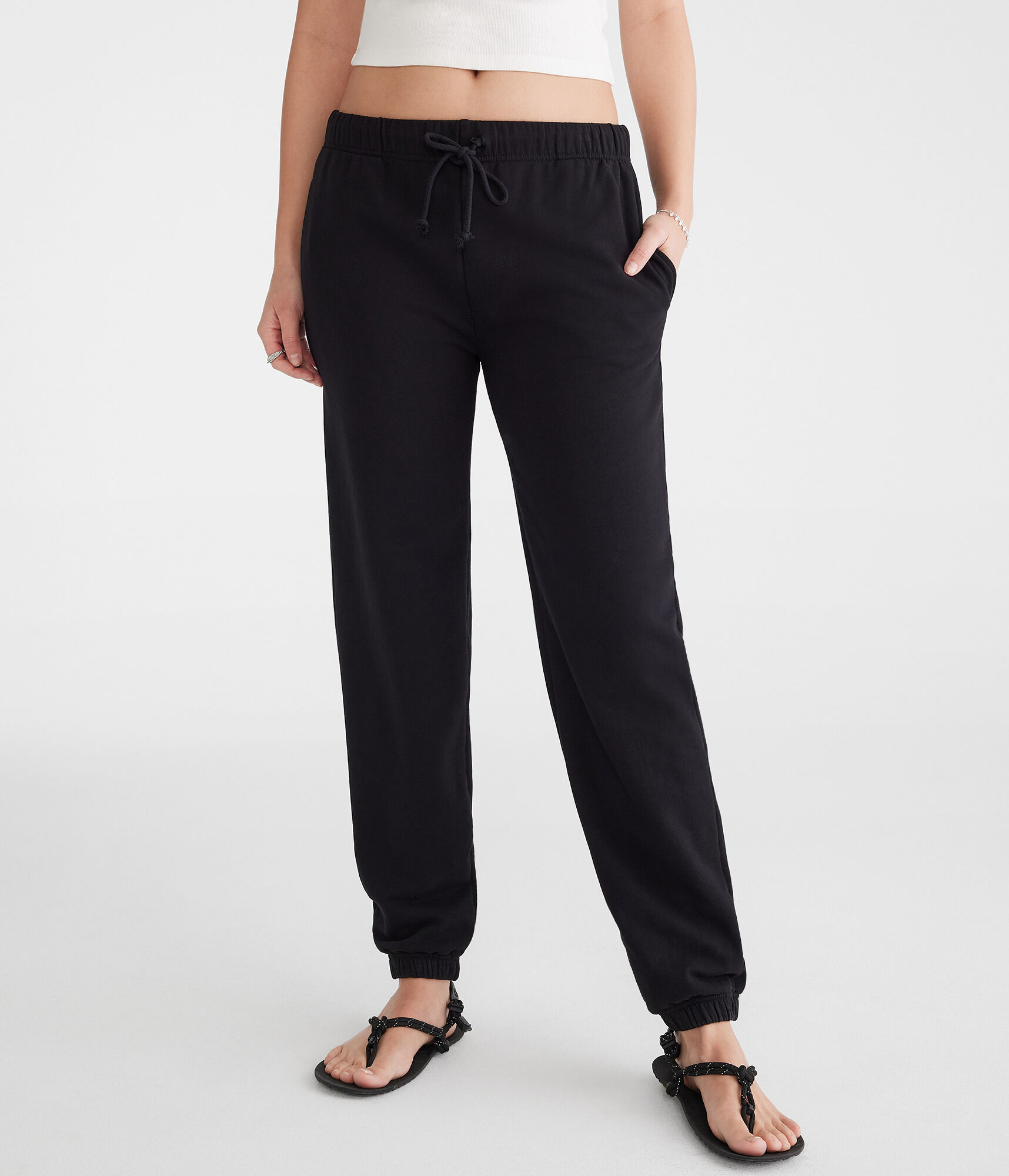 Slouchy High-Waisted Jogger Sweatpants