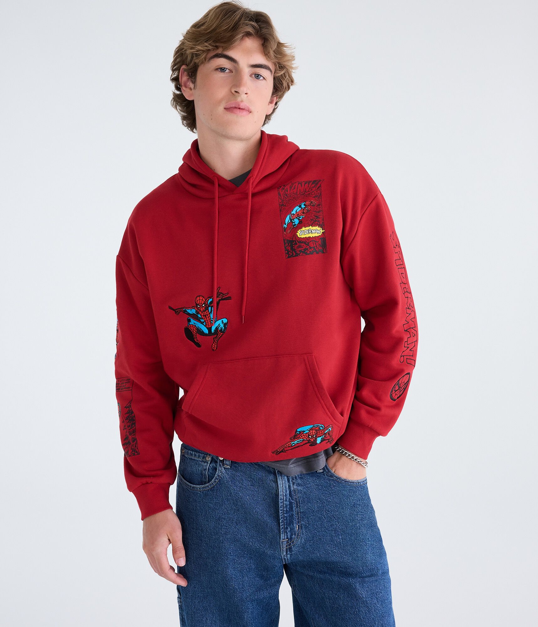 Marvel | A&eacute;ropostale Spider-Man Comic Boxy Pullover Hoodie