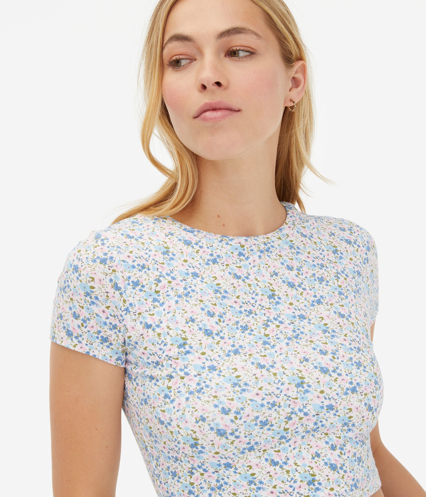 Seriously Soft Floral Cropped Baby Tee