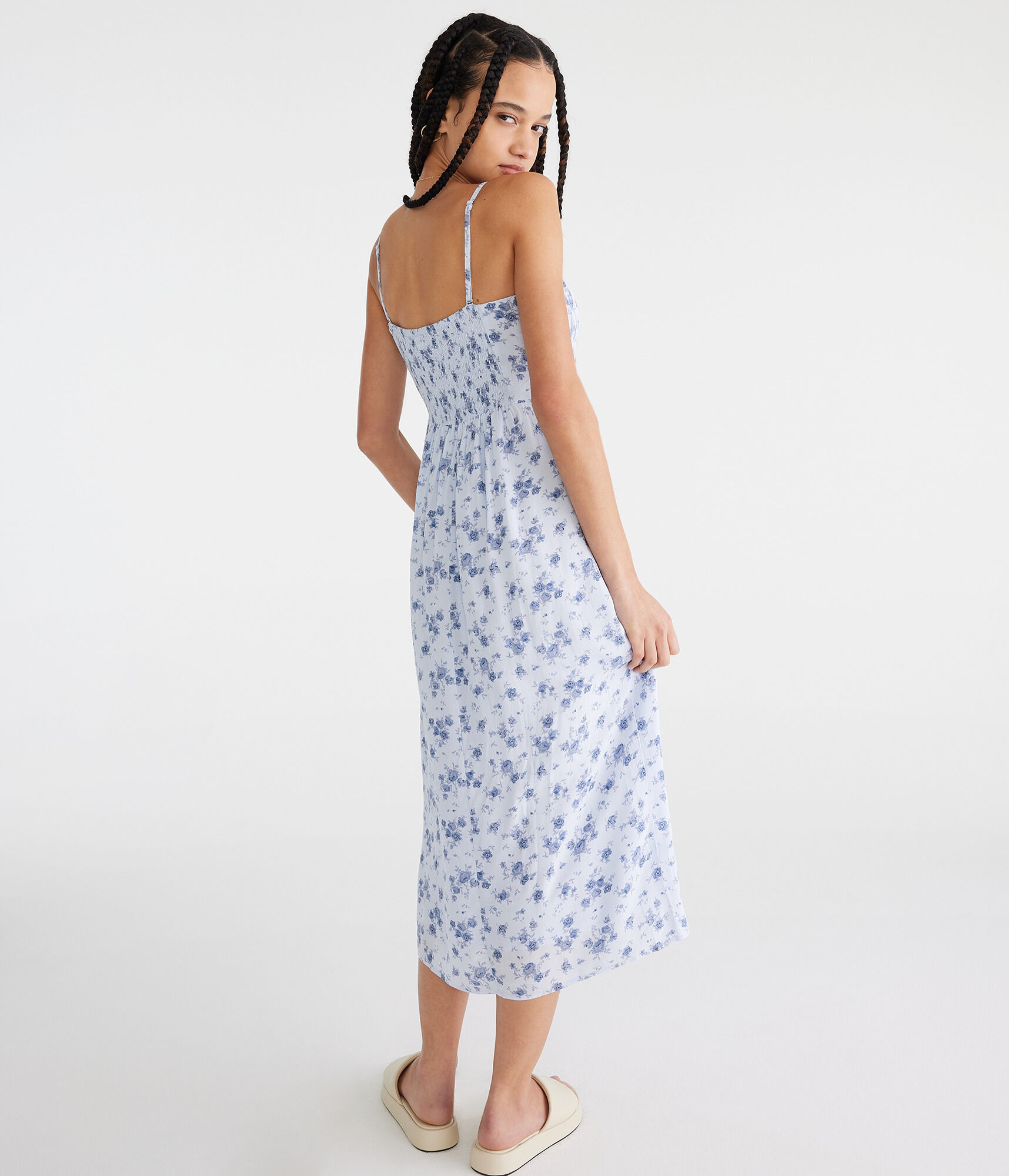 Floral Sweetheart Slip Midi Dress