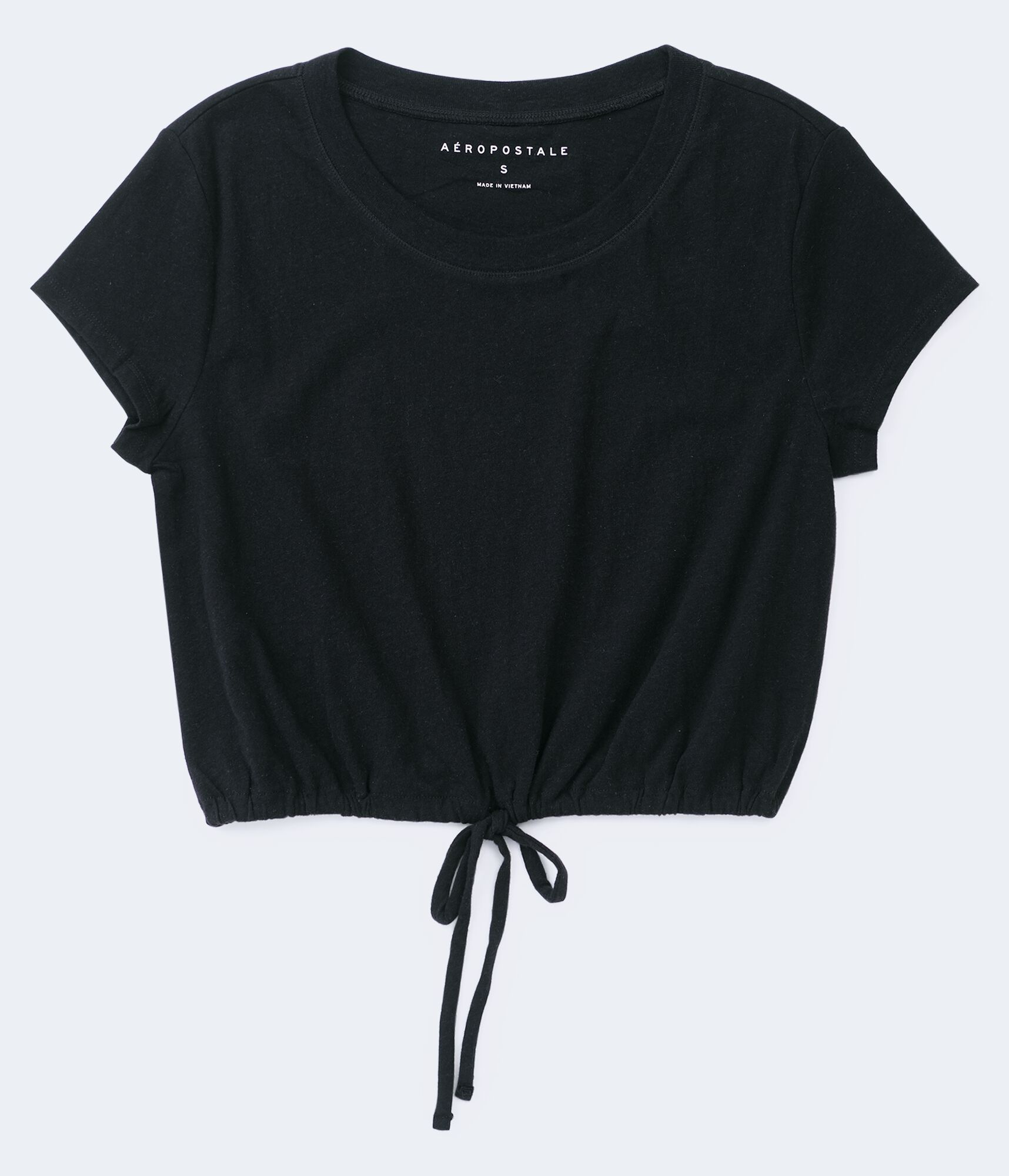 Drawstring-Hem Cropped Tee