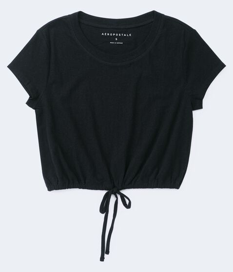 Drawstring-Hem Cropped Tee Drawstring-Hem Cropped Tee