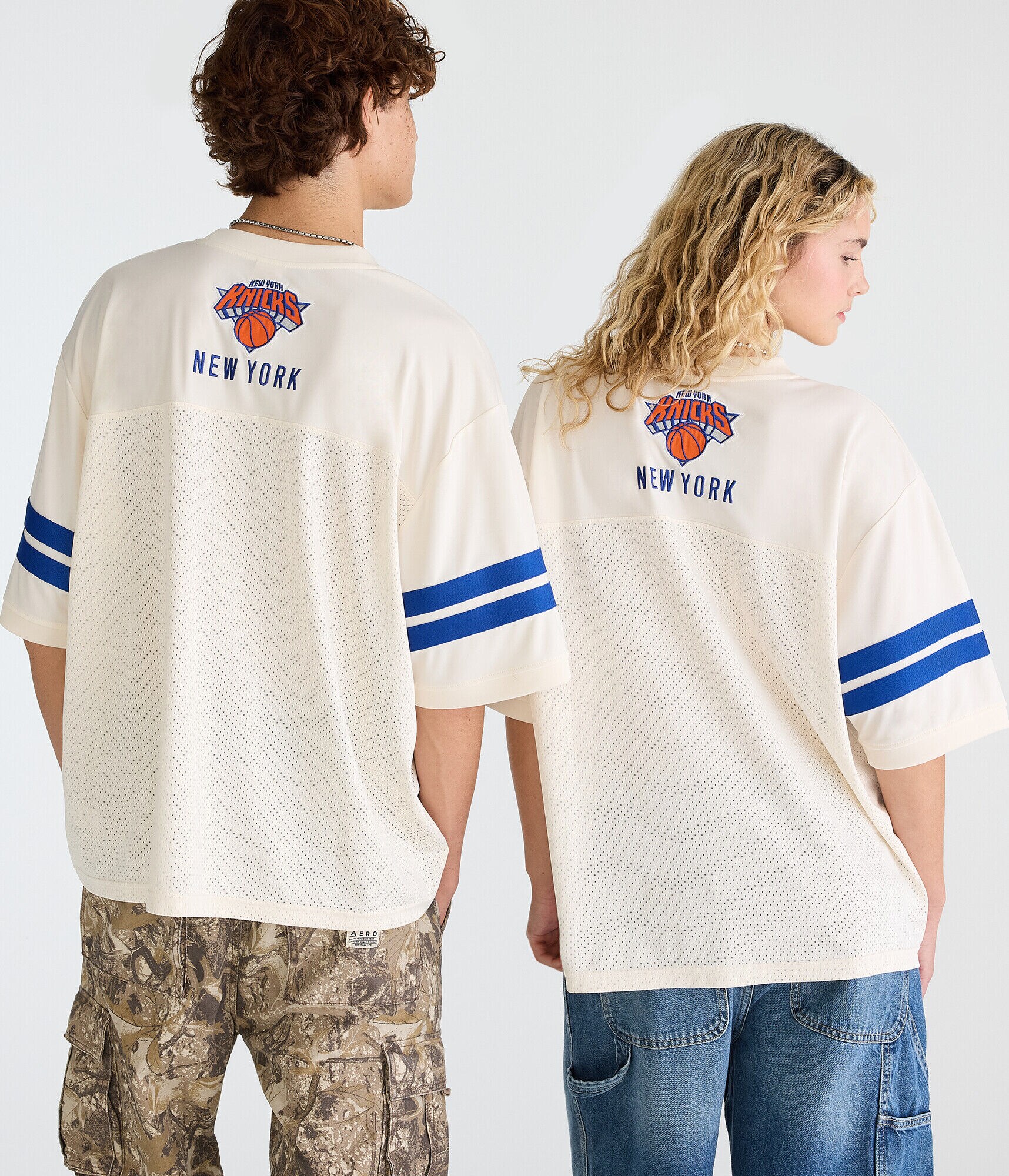 New York Knicks Sleeve Stripes Mesh Top