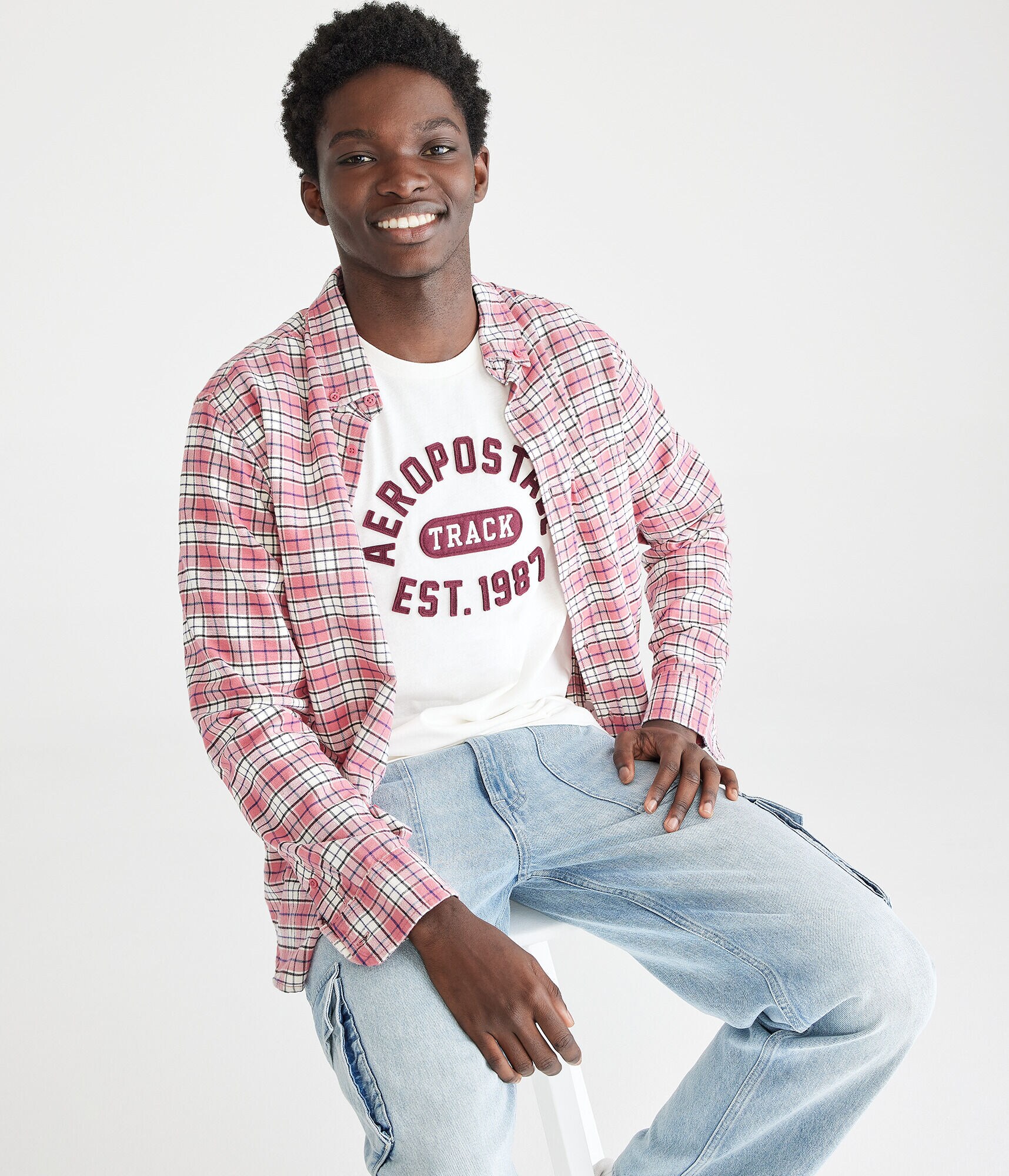 Aeropostale Track Appliqu&eacute; Graphic Tee