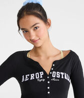 Long Sleeve Aeropostale Logo Graphic Henley