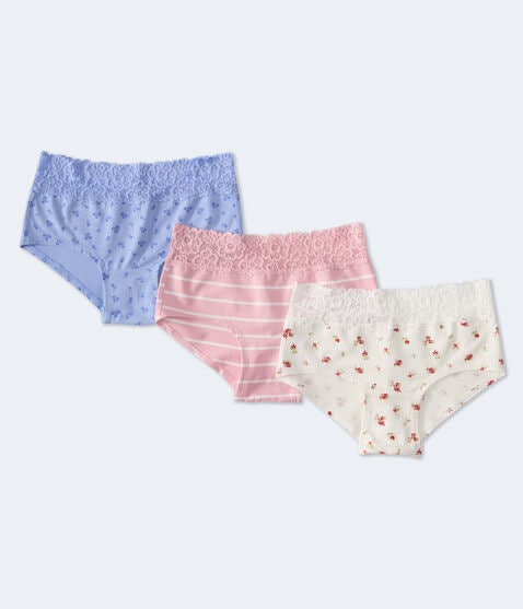 Fashion Lace-Trim Boyshort 3-Pack Fashion Lace-Trim Boyshort 3-Pack