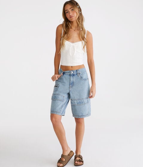 Denim Cargo Bermuda Shorts Denim Cargo Bermuda Shorts