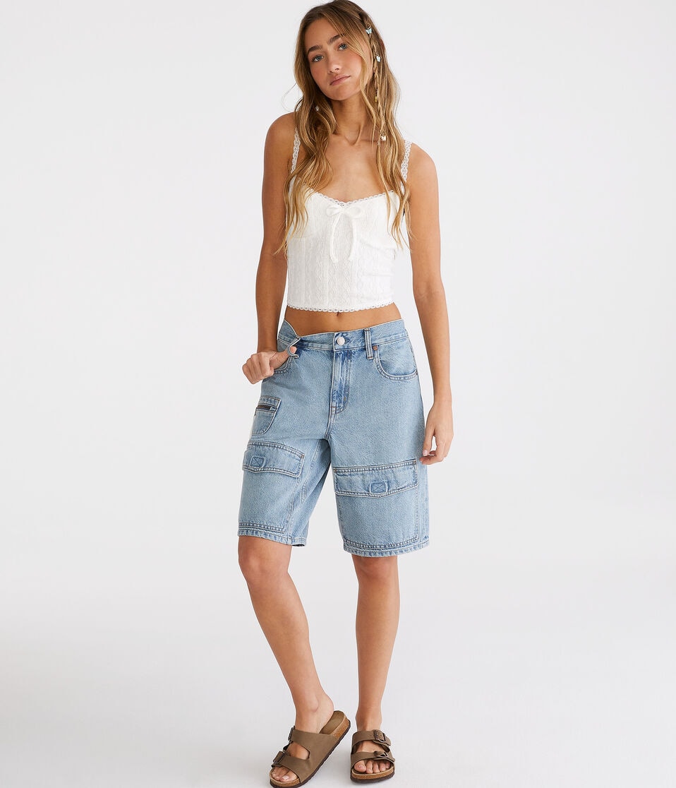 Denim Cargo Bermuda Shorts