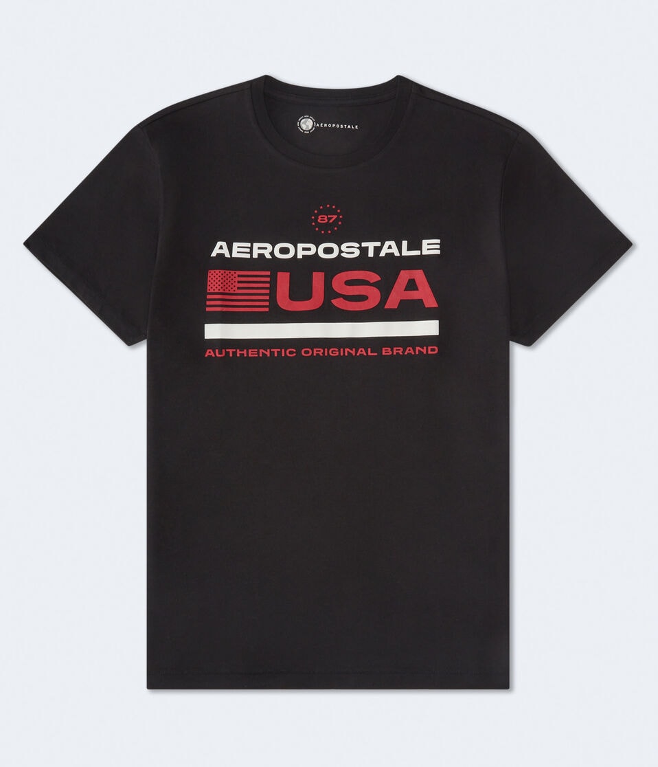 Aeropostale USA Flag Graphic Tee