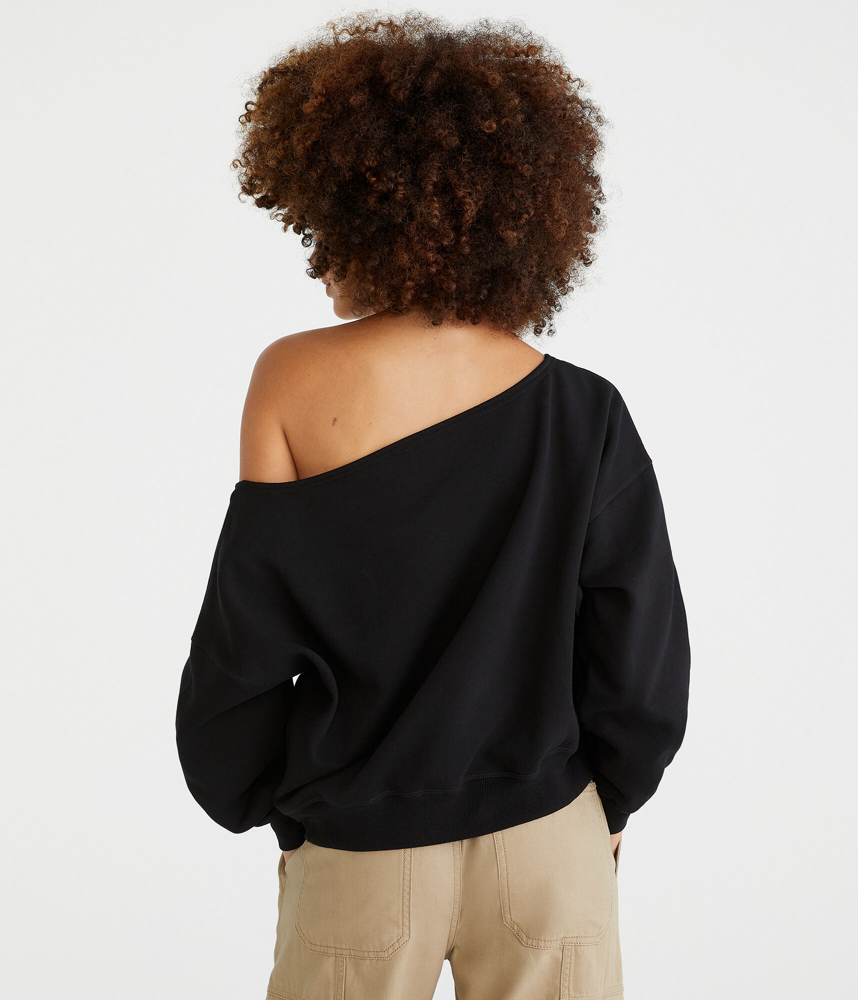 【DIANTÉ】 LOGO OFF-SHOULDER SWEAT TOPS CARB-YD615-GREY-22HOL-Off-