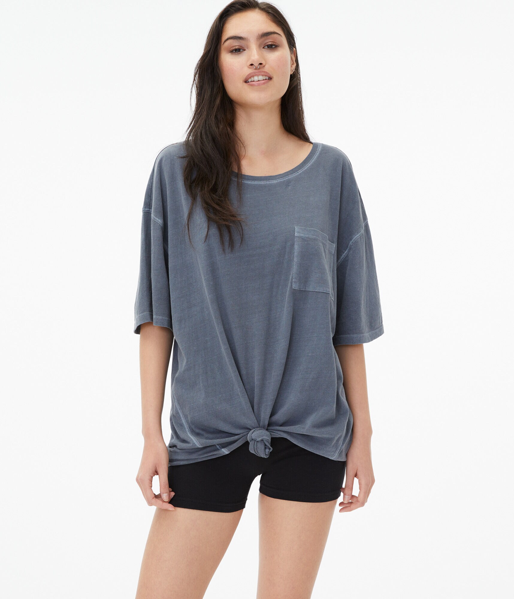 Washed Super-Oversized Boyfriend Crew Tee