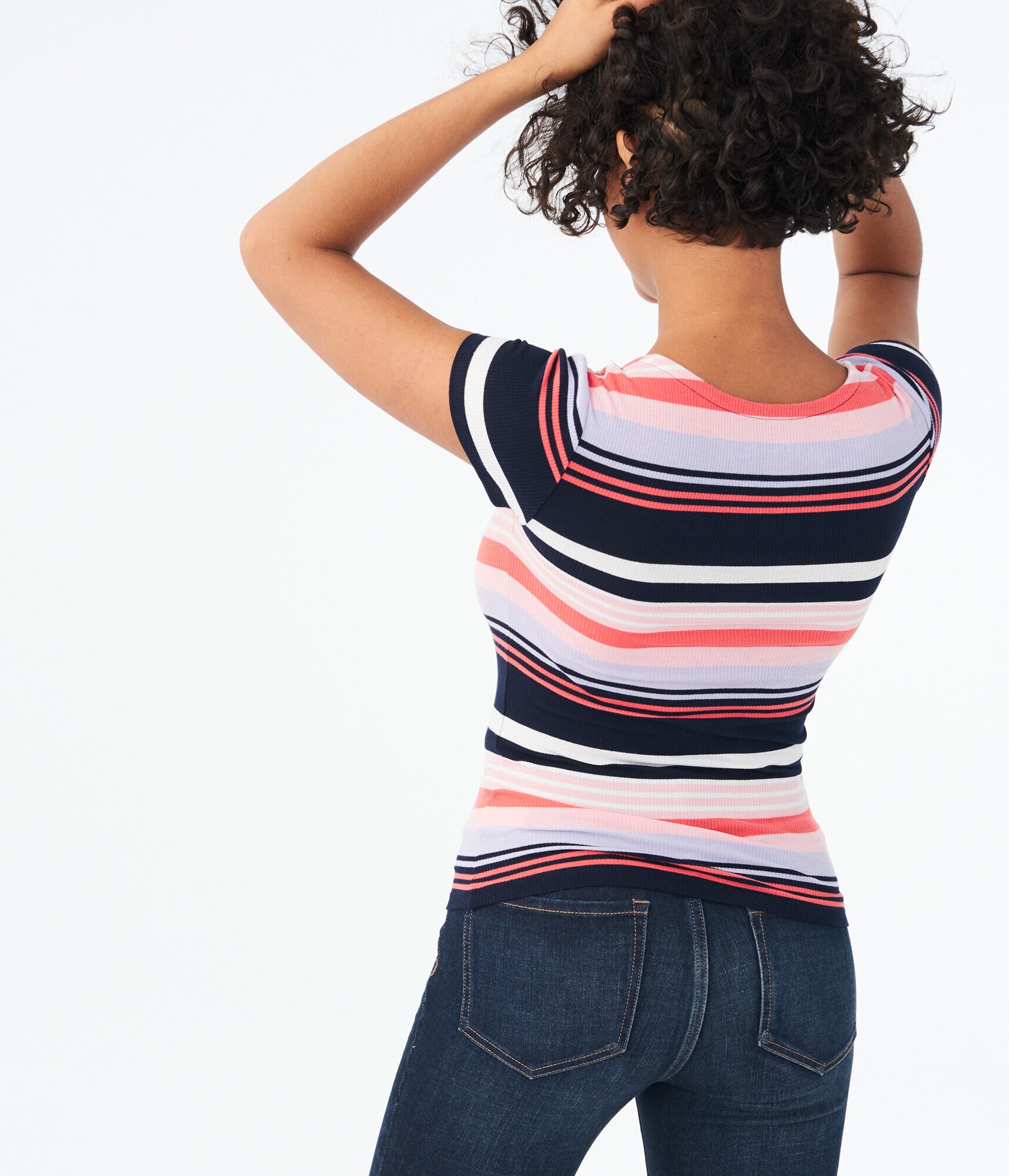 Seriously Soft Striped Square-Neck Bodycon Top