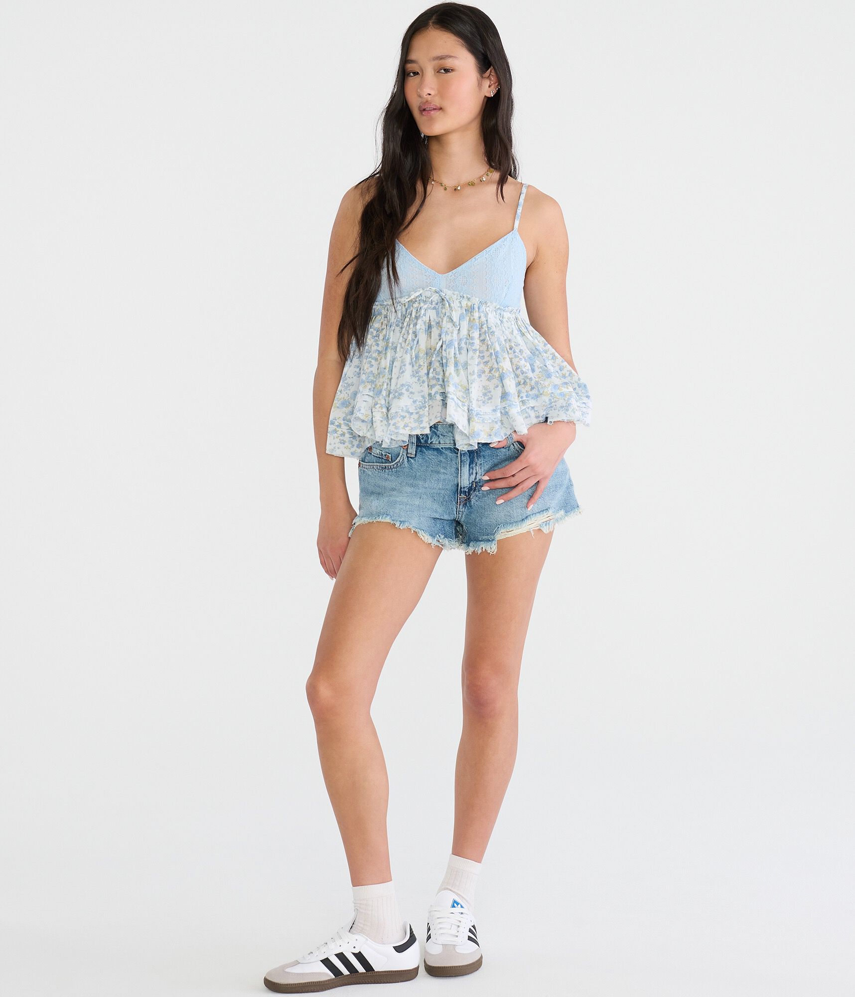 Vintage Low-Rise Denim Shorty Shorts