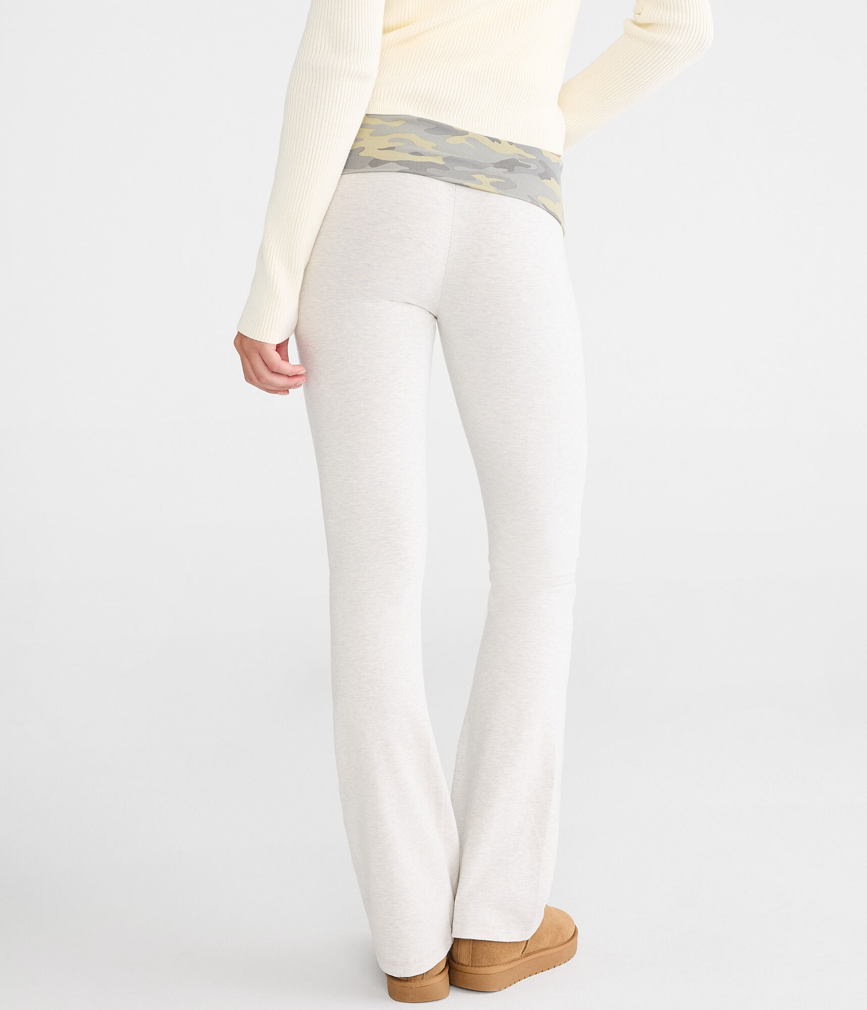 Cloud Soft Camo Mid-Rise Fold-Over Bootcut Pants