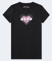 Aero Heart Rhinestone Appliqué Graphic Tee