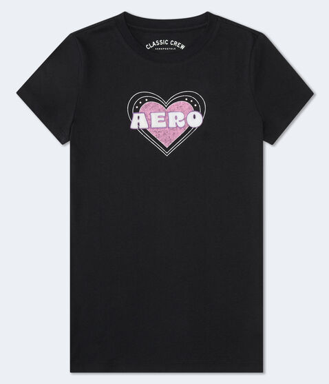 Aero Heart Rhinestone Appliqué Graphic Tee Aero Heart Rhinestone Appliqué Graphic Tee