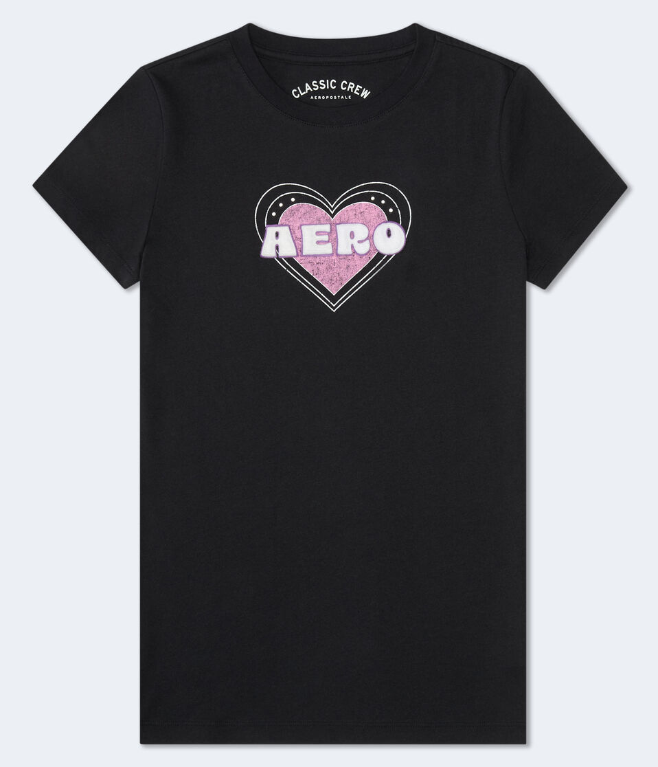Aero Heart Rhinestone Appliqué Graphic Tee