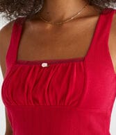 Solid Square-Neck Cropped Tank