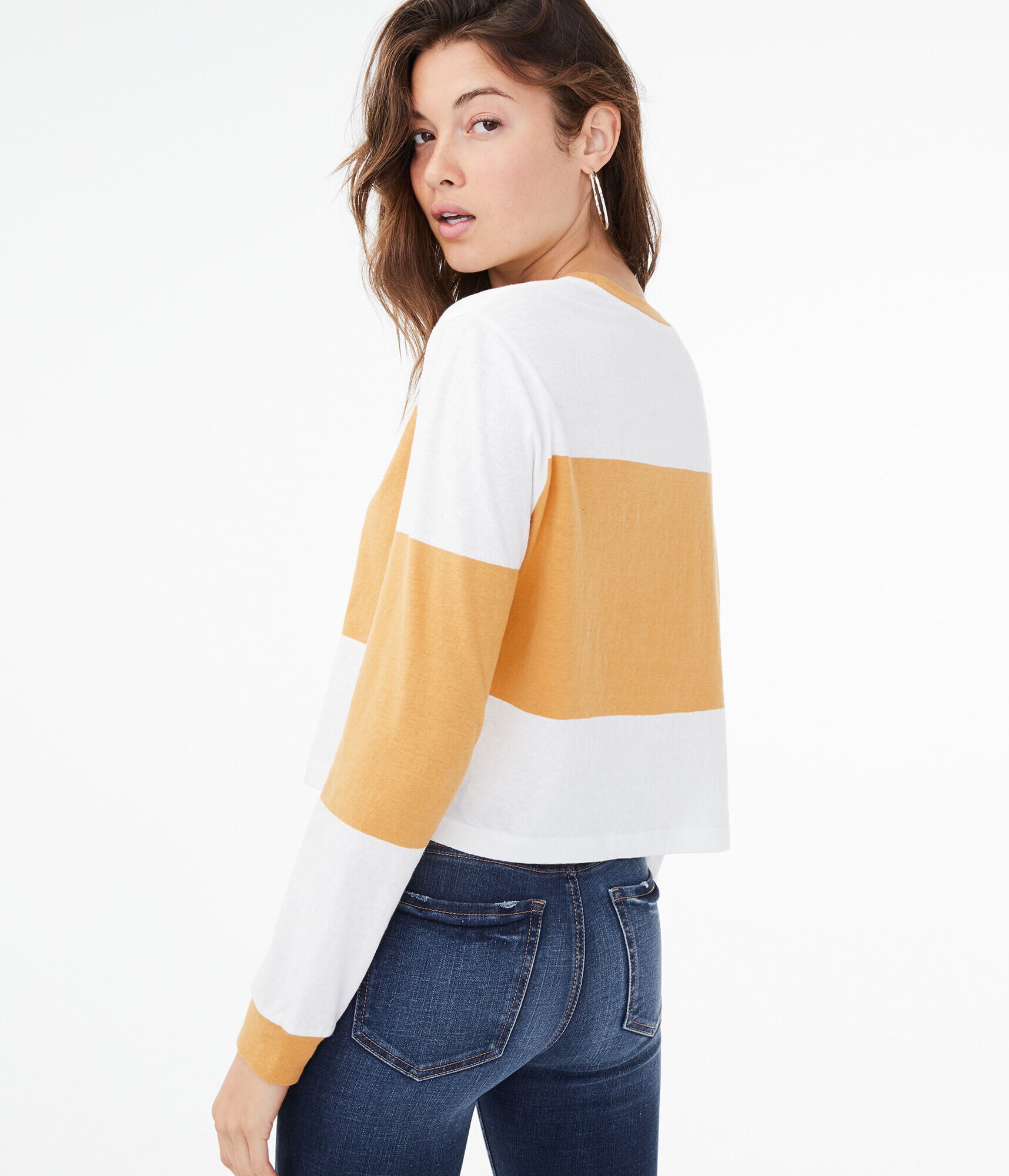 Long Sleeve Striped Tomboy Crew Tee