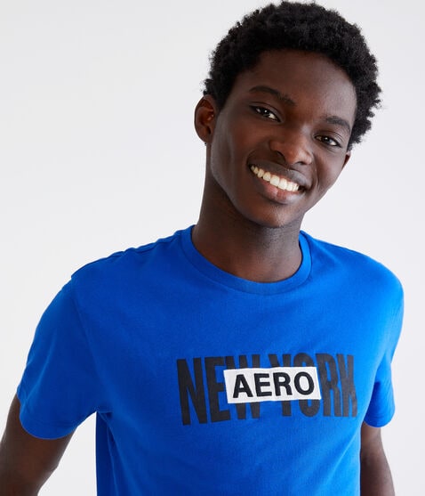 Aero New York Box Logo Appliqué Graphic Tee Aero New York Box Logo Appliqué Graphic Tee