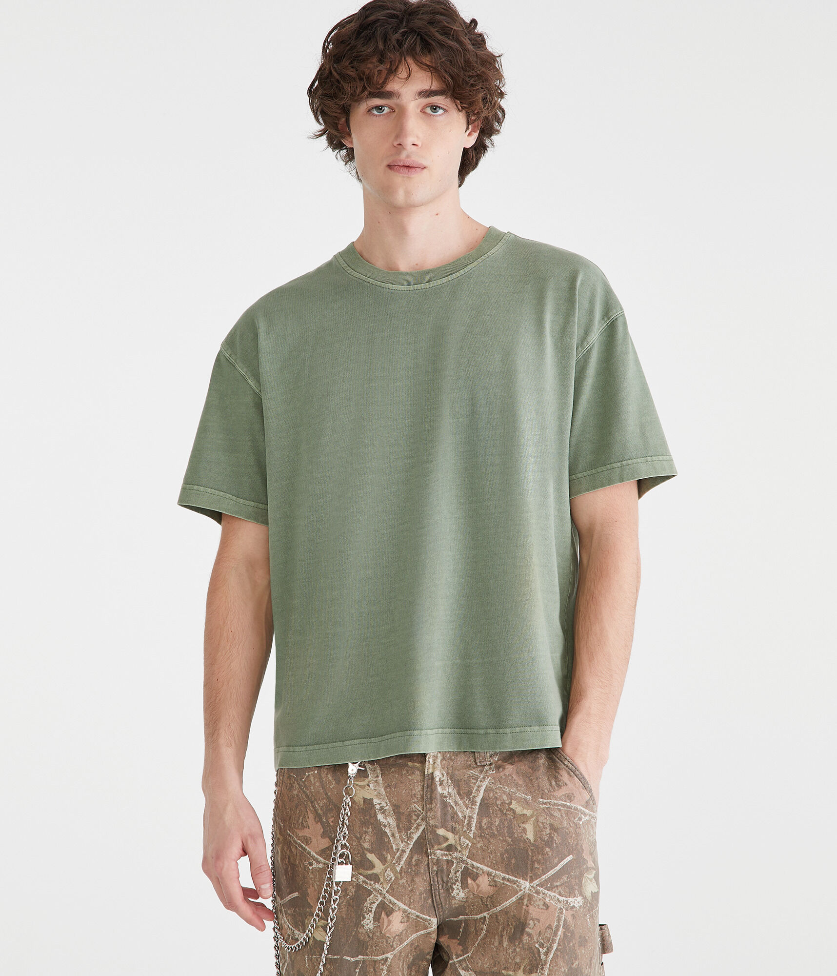 Washed Boxy Fit Crew Tee