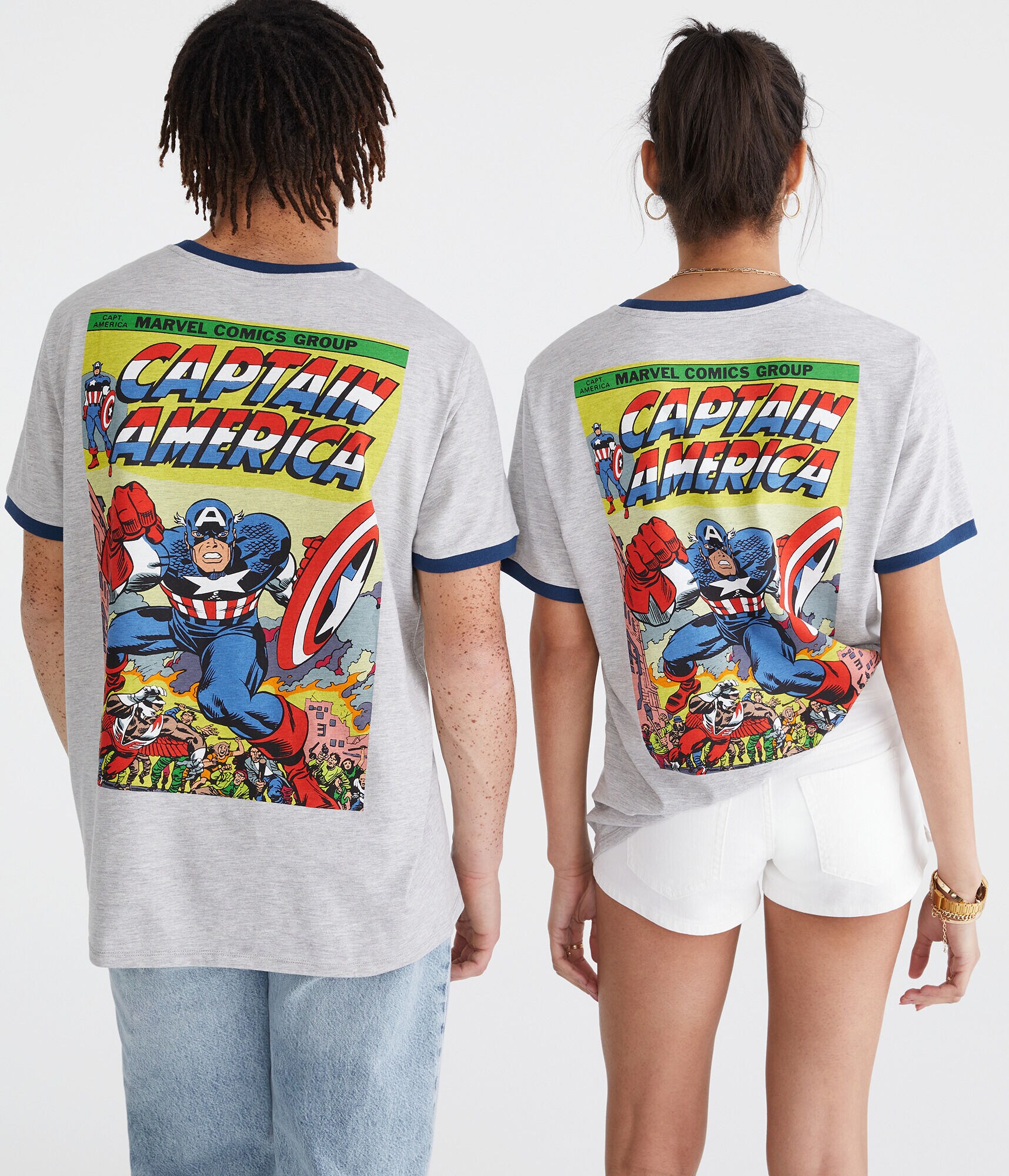 Marvel | Aero Captain America Relaxed Ringer Graphic Tee