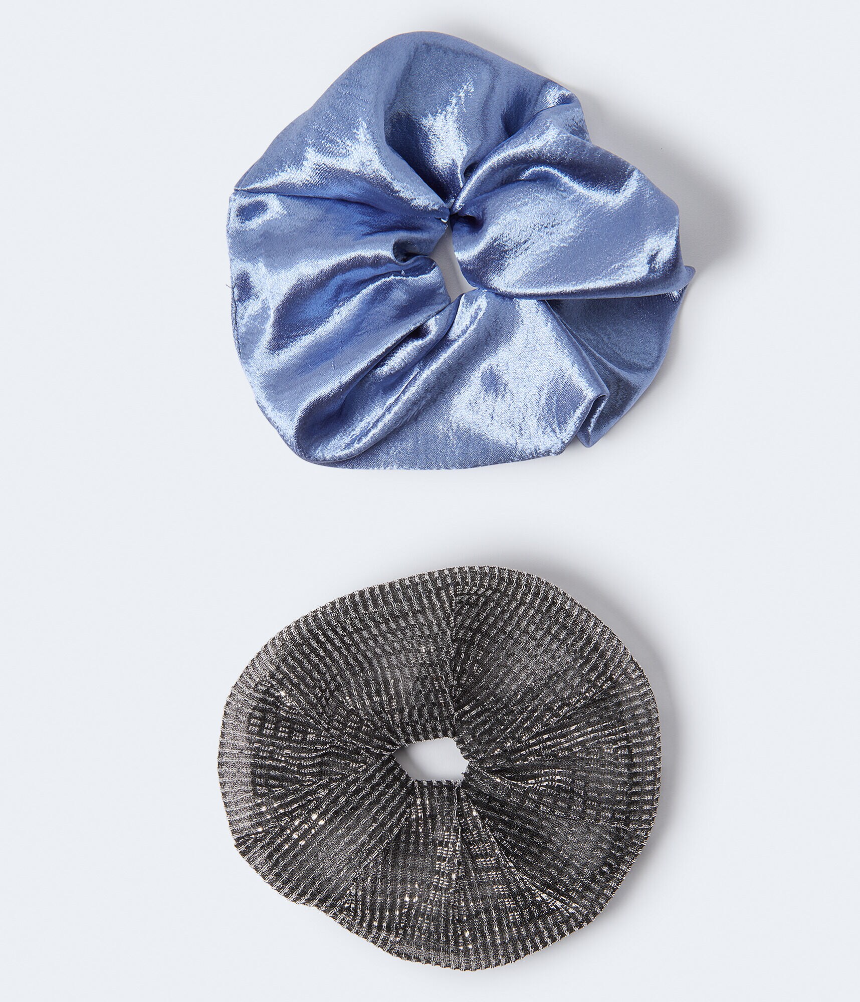 Satin &amp; Metallic Oversized Scrunchie 2-Pack
