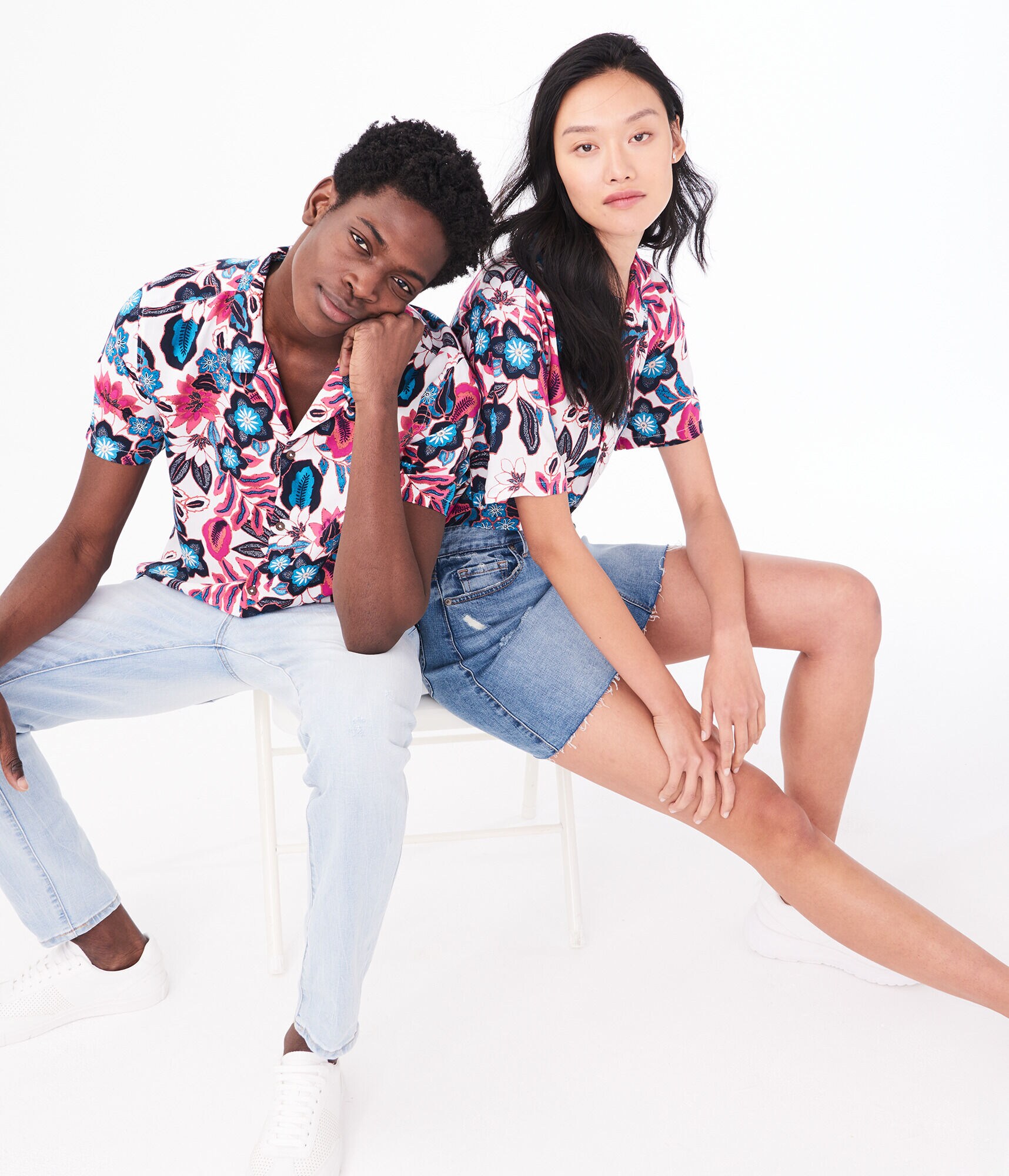 Aero One Wild Floral Button-Down Shirt