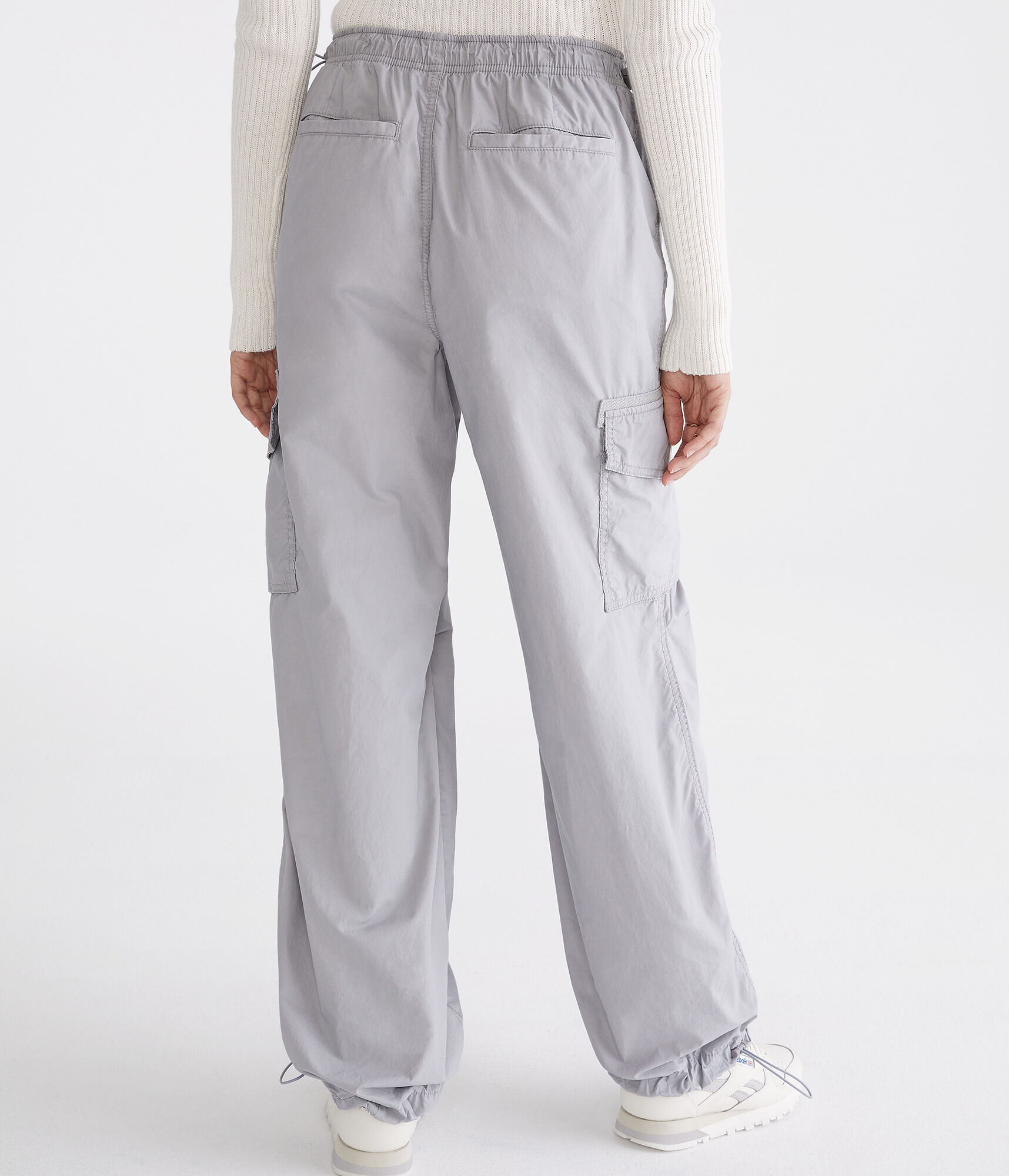 【BAON】Pupo Parachute Wide Denim Cargo Pants Casual Wide Leg Jeans for Women Baggy Y2k Parachute Trousers