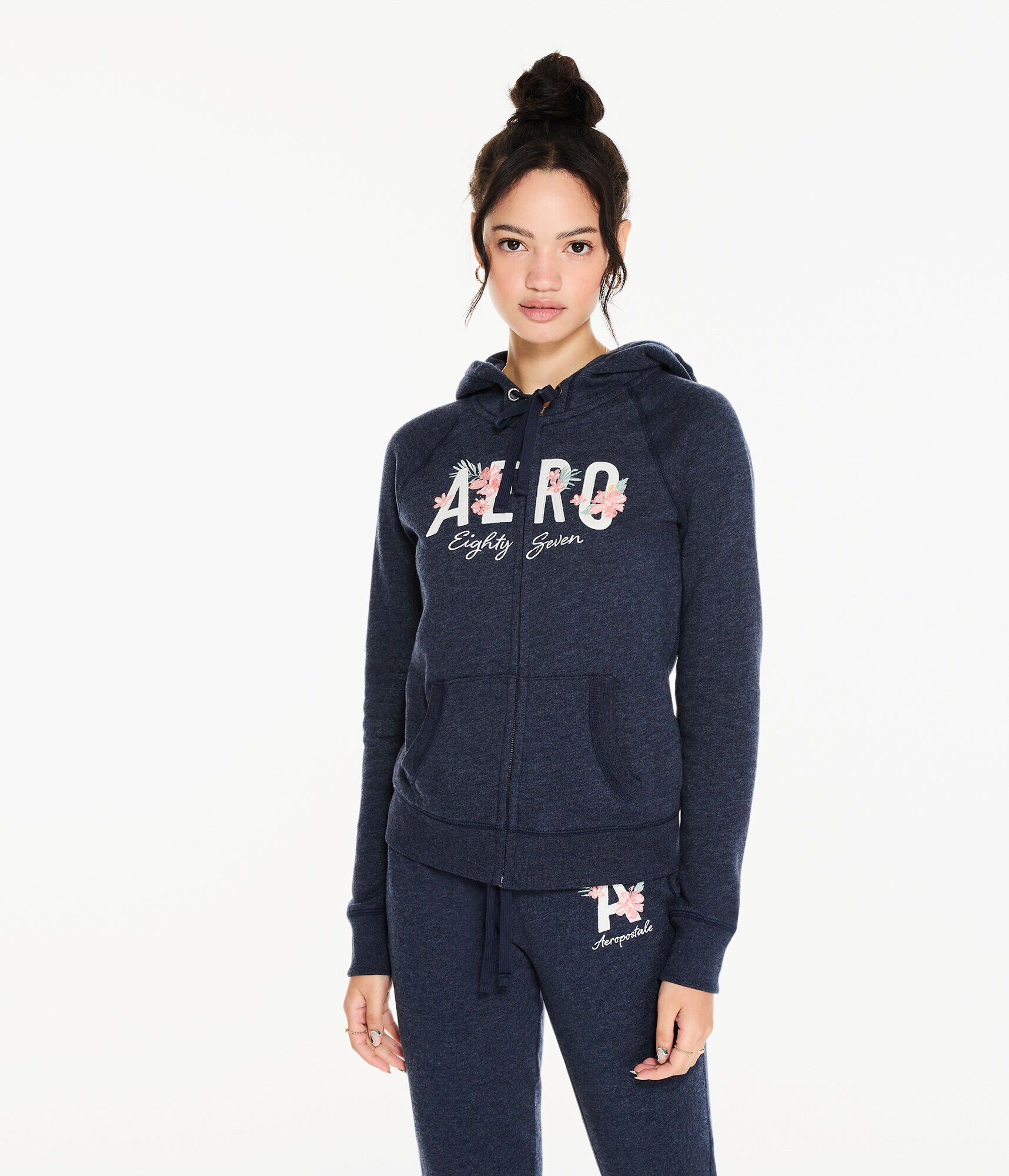 Aero Eighty-Seven Tropical Flower Full-Zip Hoodie