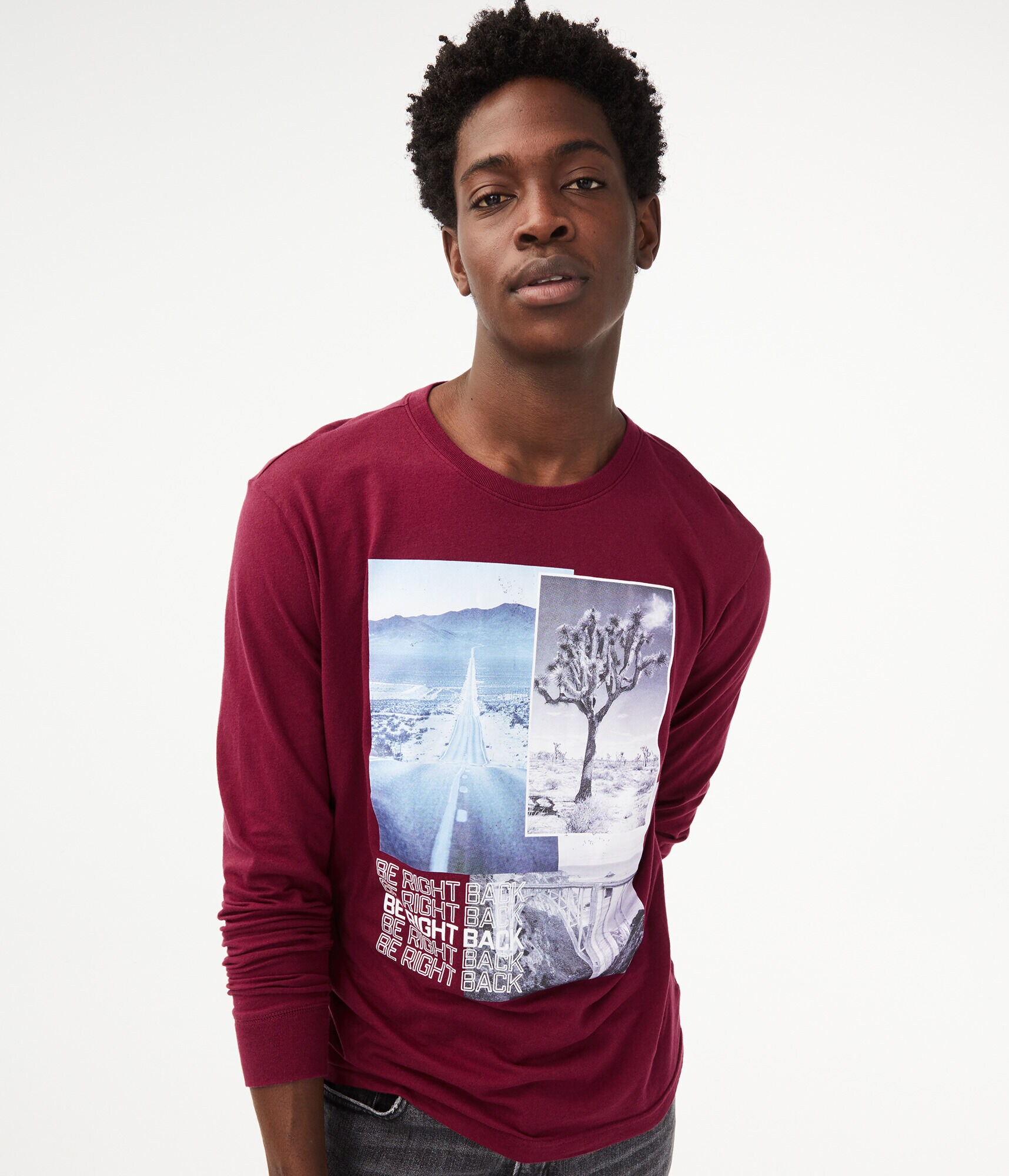 Long Sleeve Be Right Back Graphic Tee