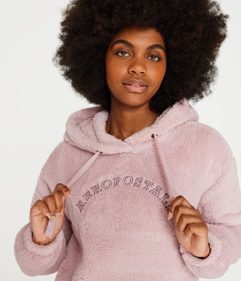 Aeropostale Sherpa Pullover Hoodie Aeropostale Sherpa Pullover Hoodie