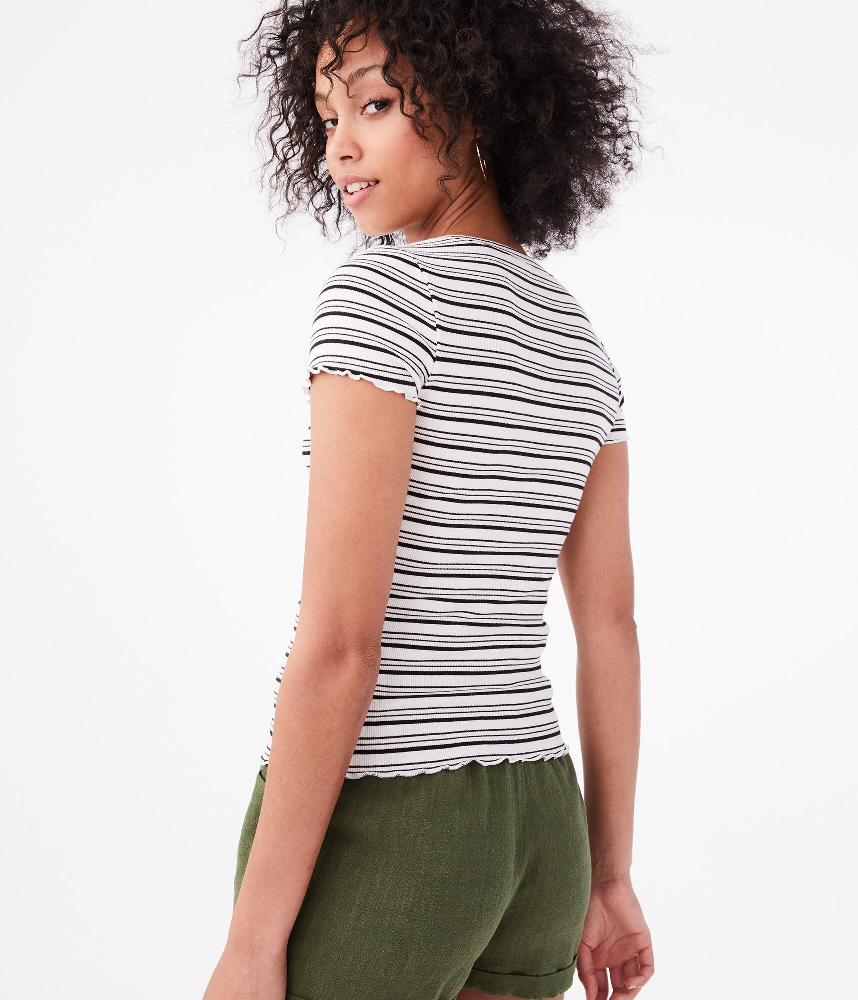 Striped Shrunken Tee