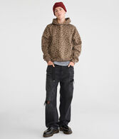 Cloud Soft Leopard Print Boxy Pullover Hoodie