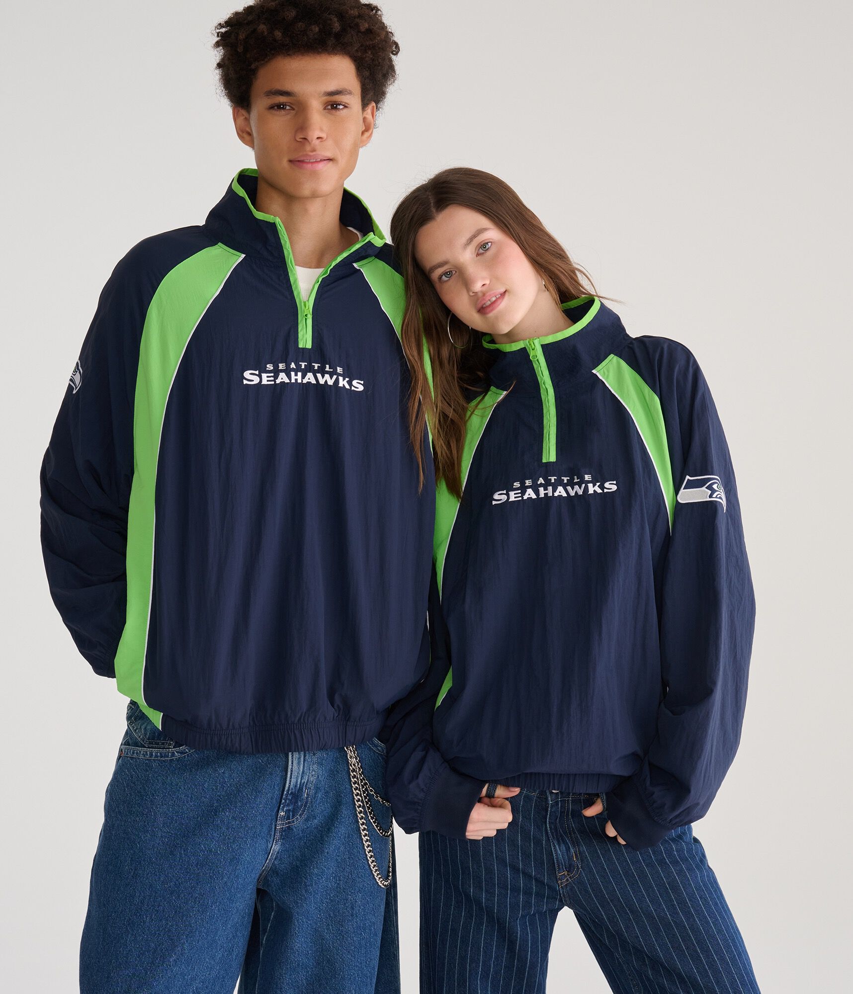 Seattle Seahawks Quarter-Zip Track Jacket