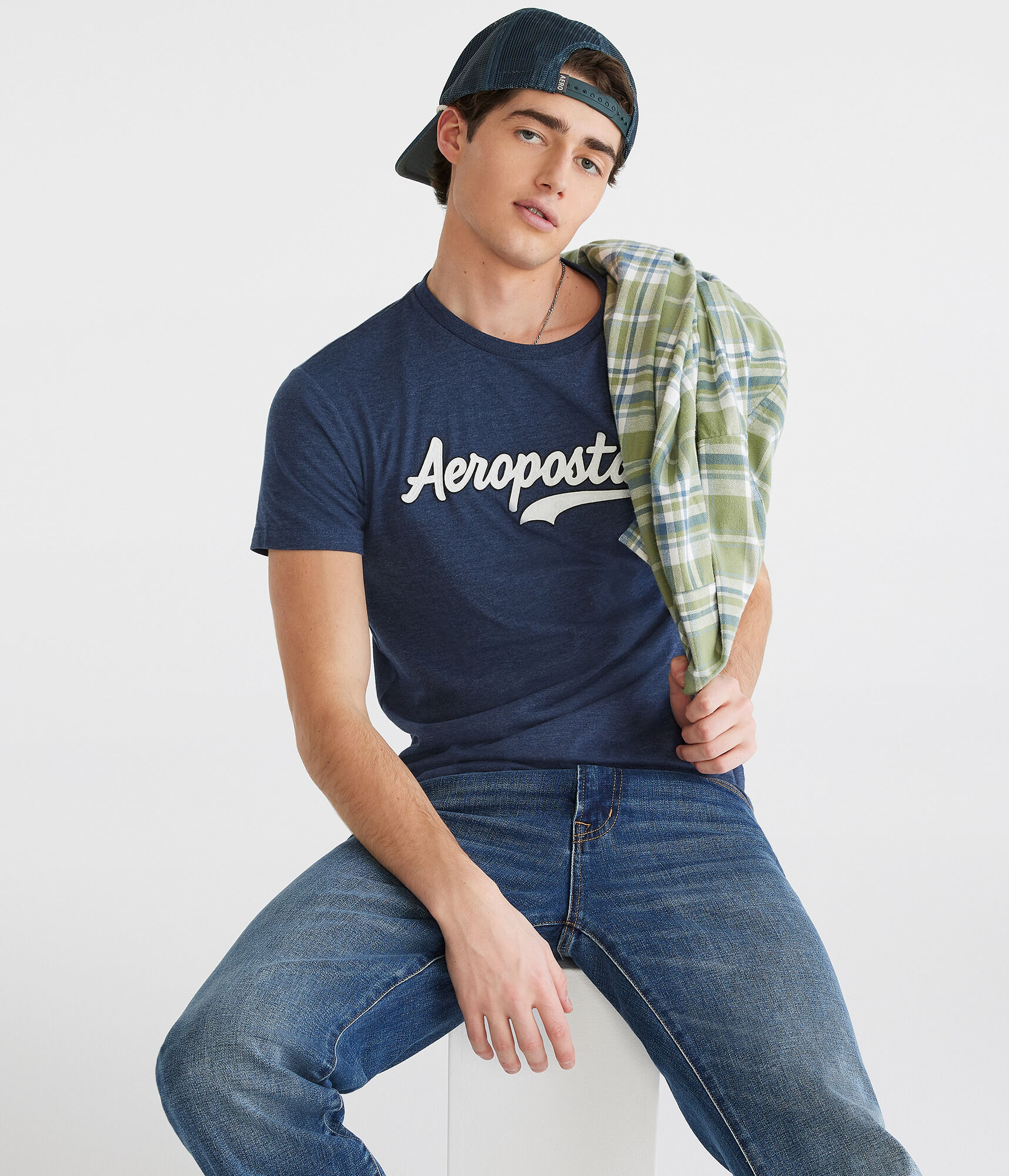 Aeropostale Script Appliqu&eacute; Graphic Tee