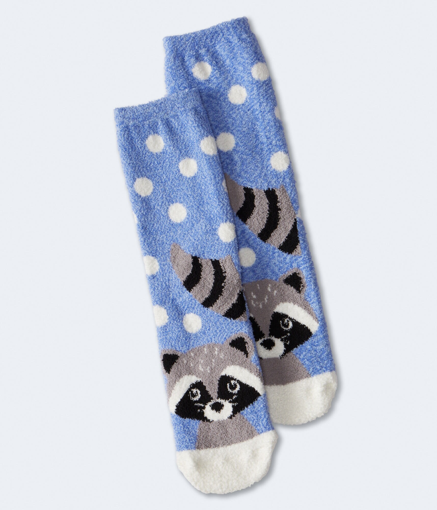 Raccoon Fuzzy Crew Socks